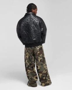 Loiter Fury Vegan Leather Jacket Washed Black -Culture Kings Shop 02053289 YW607 mens 000040