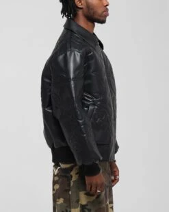 Loiter Fury Vegan Leather Jacket Washed Black -Culture Kings Shop 02053289 YW607 mens 000050