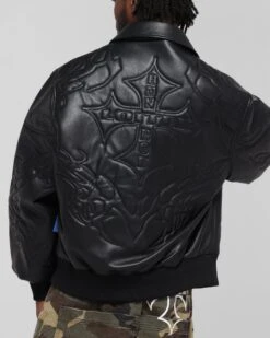 Loiter Fury Vegan Leather Jacket Washed Black -Culture Kings Shop 02053289 YW607 mens 000080