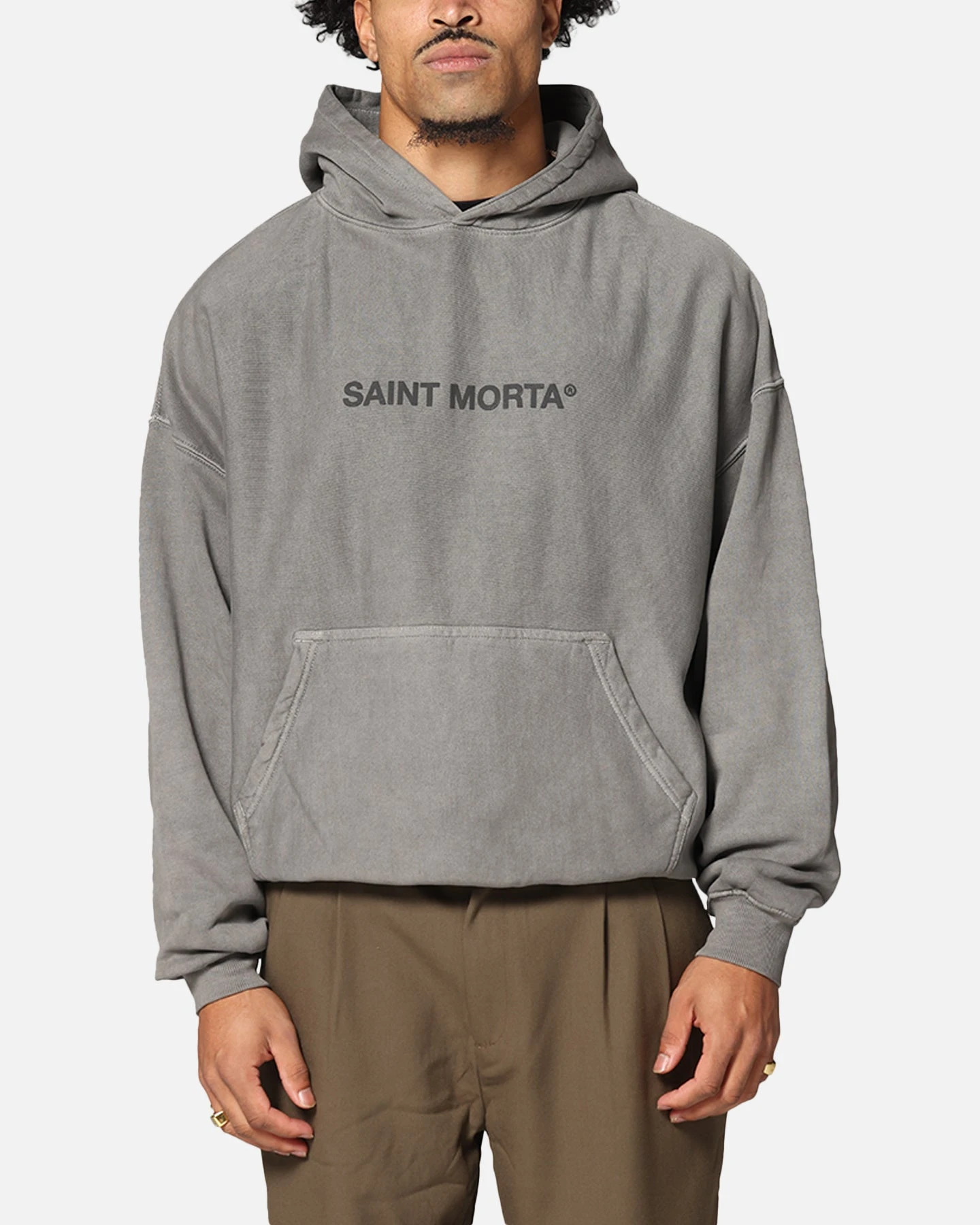 Saint Morta Memoriam Boxy Hoodie Washed Charcoal 4 Saint Morta Memoriam Boxy Hoodie Washed Charcoal - Image 2