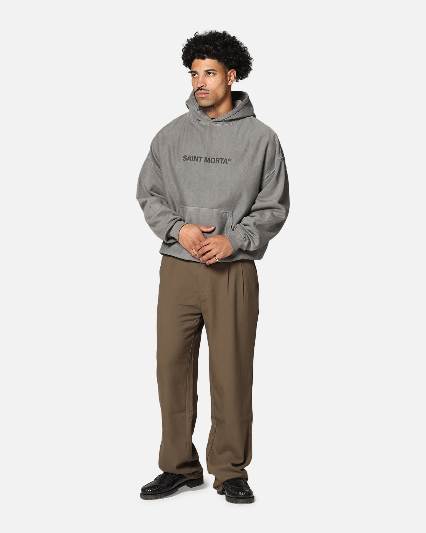 Saint Morta Memoriam Boxy Hoodie Washed Charcoal 6 Saint Morta Memoriam Boxy Hoodie Washed Charcoal - Image 4