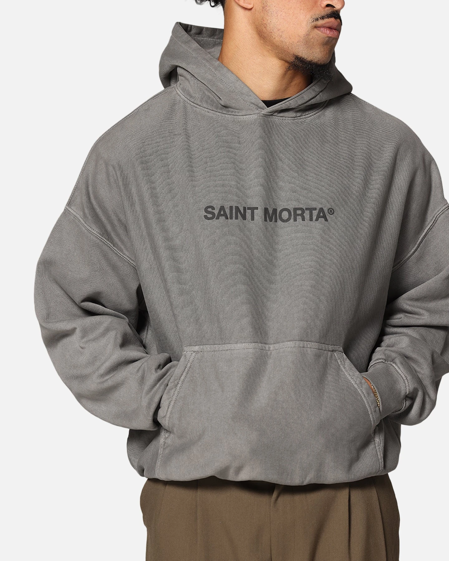Saint Morta Memoriam Boxy Hoodie Washed Charcoal 9 Saint Morta Memoriam Boxy Hoodie Washed Charcoal - Image 7
