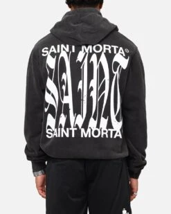 Saint Morta Ye Old Boxy Hoodie Vintage Black