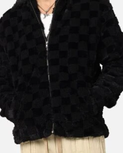 XXIII Checkerboard Fur Jacket Black -Culture Kings Shop 02053662 YB001 mens 000060 9ca6071f 9e73 4b23 9628 03e75a492e3f