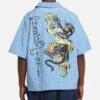 Ed Hardy Panther Button-Up Shirt Blue -Culture Kings Shop 02053775 YX001 mens 00010