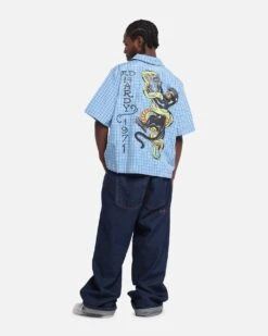 Ed Hardy Panther Button-Up Shirt Blue -Culture Kings Shop 02053775 YX001 mens 00030