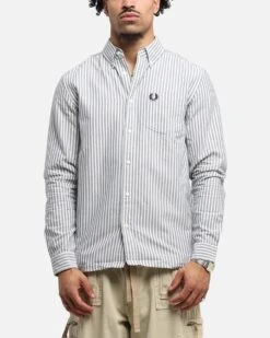 Fred Perry Stripe Oxford Shirt Blue