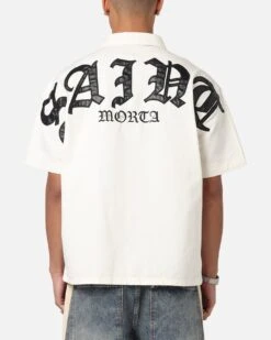 Saint Morta Gothic Noir Button Up Shirt White/Black