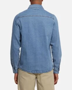 X-Large Denim Western Long Sleeve Shirt Mid Blue -Culture Kings Shop 02054153 YB673 mens 0030