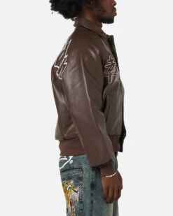 Ed Hardy Shinjuku Leather Jacket Brown -Culture Kings Shop 02054404 YX300 mens 0060