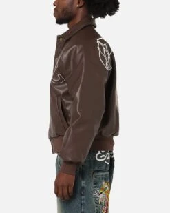 Ed Hardy Shinjuku Leather Jacket Brown -Culture Kings Shop 02054404 YX300 mens 0070