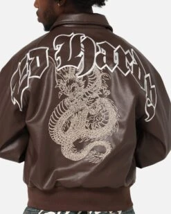 Ed Hardy Shinjuku Leather Jacket Brown -Culture Kings Shop 02054404 YX300 mens 0080