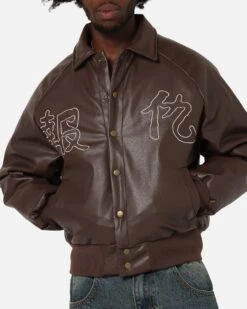 Ed Hardy Shinjuku Leather Jacket Brown -Culture Kings Shop 02054404 YX300 mens 0090