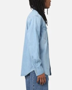 Levi Strauss And Co Barstow Western Standard Denim Button Up Shirt Blue -Culture Kings Shop 02054570 YX001 mens 0040
