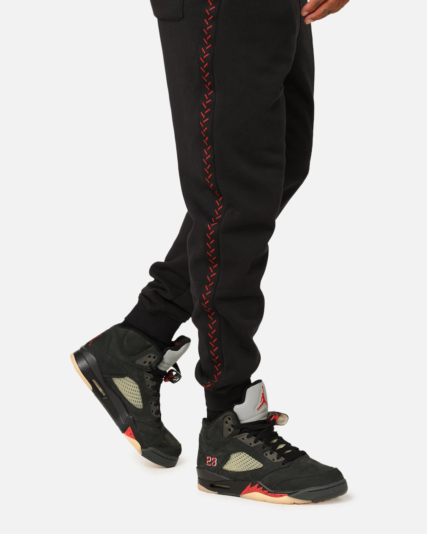 Jordan Flight MVP Fleece Pants Black/Dune Red 5 Jordan Flight MVP Fleece Pants Black/Dune Red - Image 3