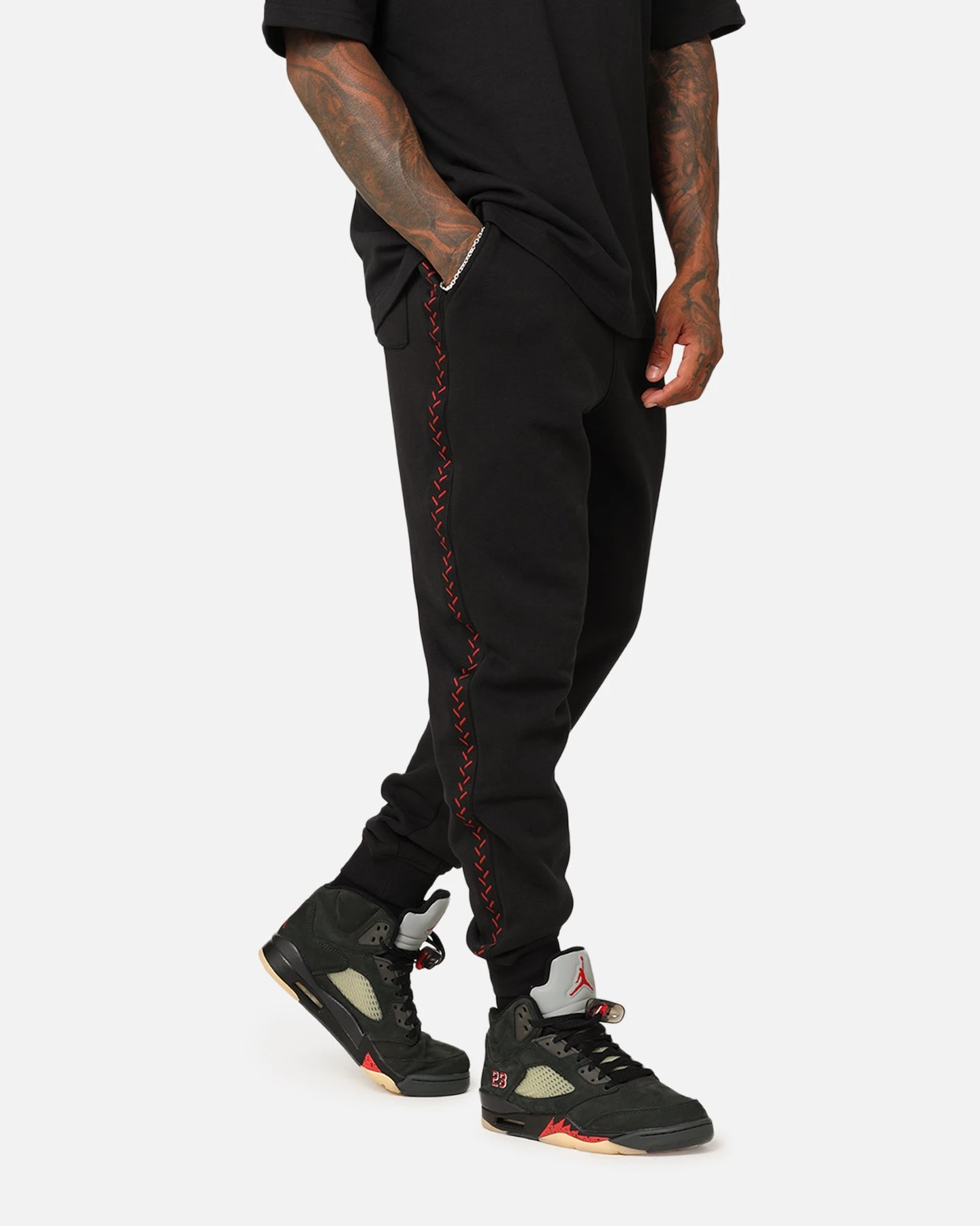 Jordan Flight MVP Fleece Pants Black/Dune Red 7 Jordan Flight MVP Fleece Pants Black/Dune Red - Image 5