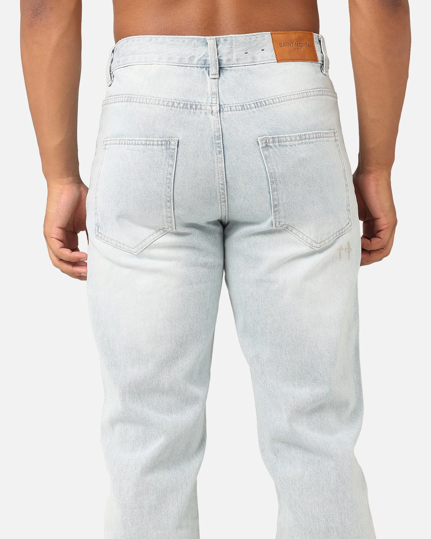 Saint Morta Psykhe Distressed Jeans Light Blue 10 Saint Morta Psykhe Distressed Jeans Light Blue - Image 8