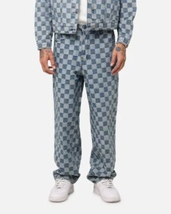 XXIII Checker Board Denim Jeans Blue